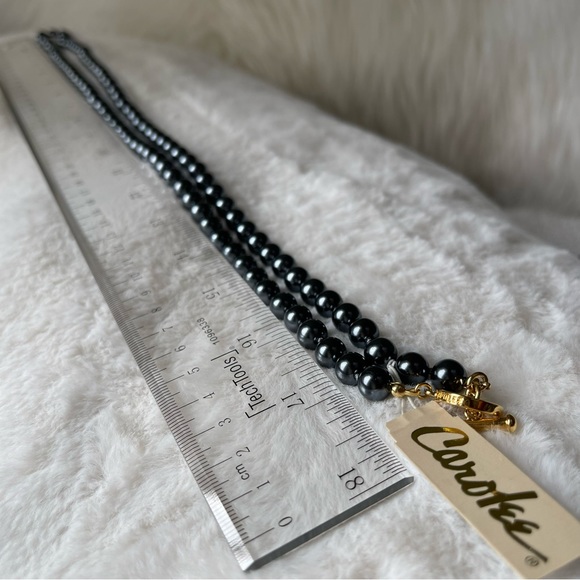 CAROLEE | Metallic Bead Hematite Color 36"-38" Gold Tone Chain Necklace | VTG - Picture 2 of 9